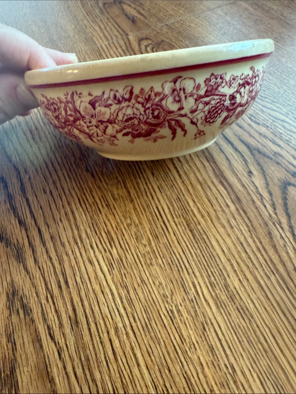 Vintage Shenango China Inca Ware Red Floral Berry Bowl Small